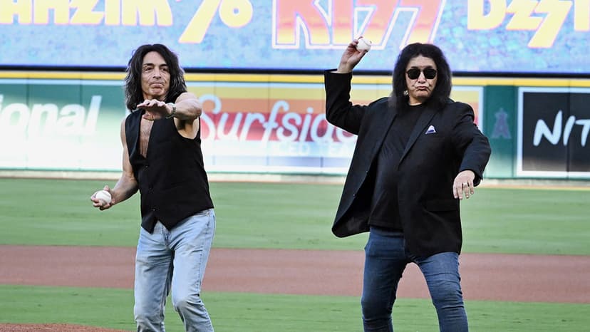 KISS Legend Gene Simmons Rips First Pitches; Angels Troll Jayden Daniels