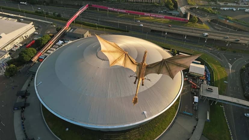 Giant Dragon Takes Flight Over Glasgow Skies