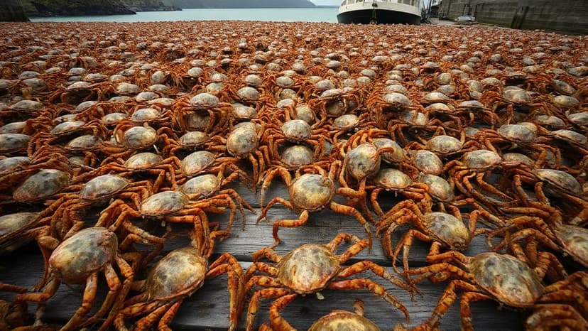 Cornwall Harbour Swarmed by Thousands of Giant Spider Crabs