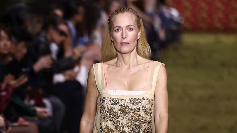 Gillian Anderson Sizzles at Paris Fashion Week