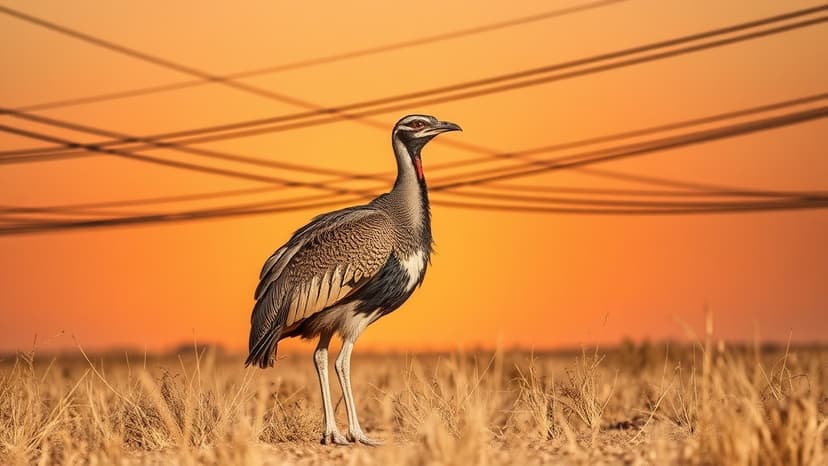 India's Rarest Bird Battles Power Lines