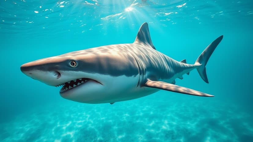 Great white shark swims against migration tide