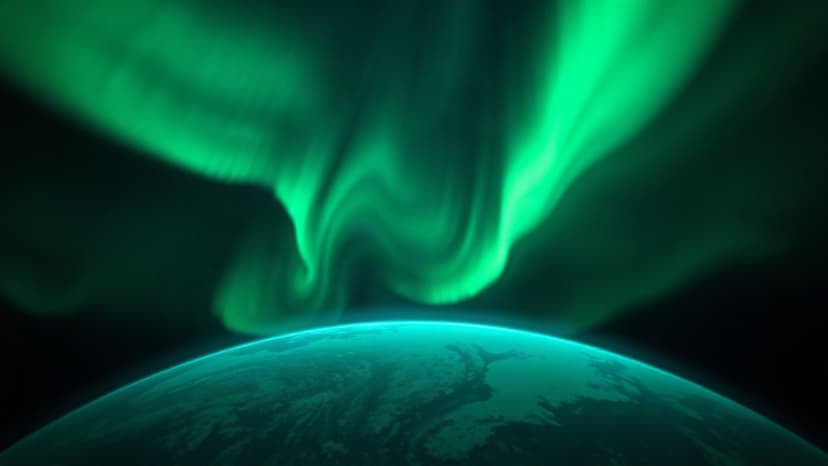 Astronaut's Surreal View: Green Auroras from Space