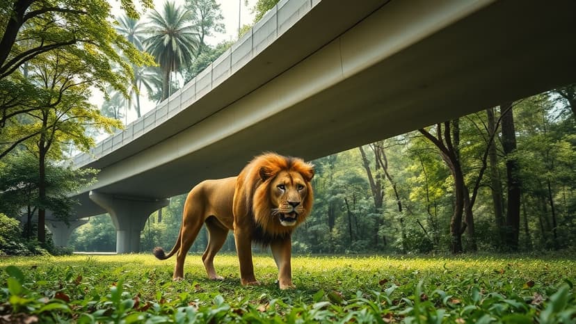 Gujarat Lions Roam Highways: Elevated Roads Planned