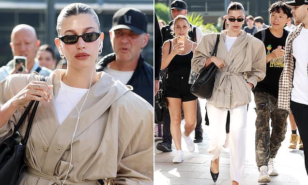 Hailey Bieber Lands in Sydney for Rhode Skincare Launch