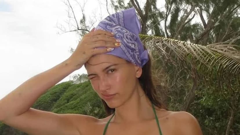 Hailey Bieber Dazzles in Pink Bikini