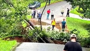 Roads Disappear as Severe Storms Hit Hall County