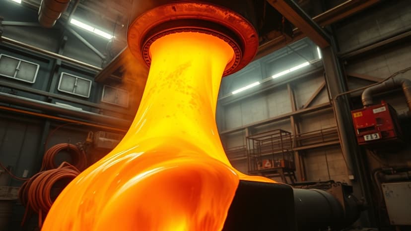 Molten Glass Eruption: Firefighters Battle Intense Heat