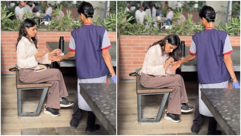 Kindness Blooms: Office Break Becomes Nail Painting Bonding