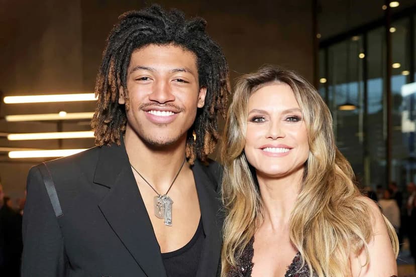 Heidi Klum's son rescues her from a dress mishap