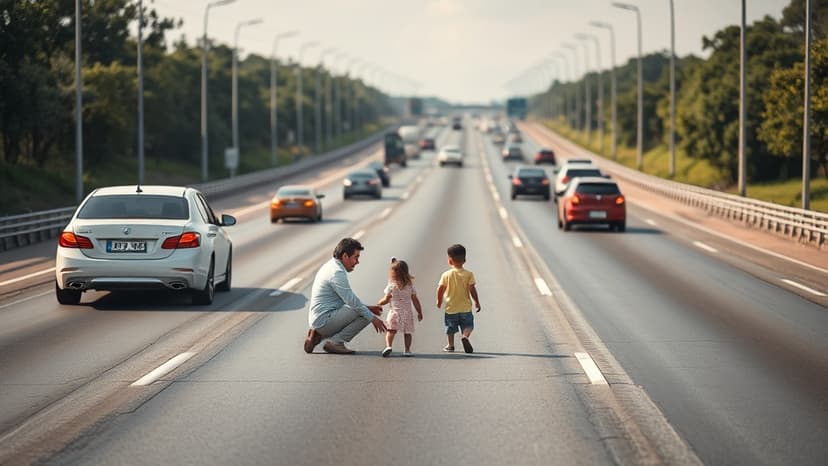 Florida Dad Risks All for Toddlers on Busy Highway