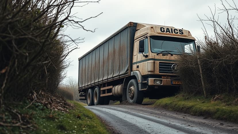 HGVs Block Country Lane After M6 Diversion
