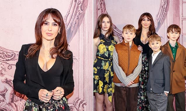 Hilaria Baldwin Steps Out With Five Kids at NYFW