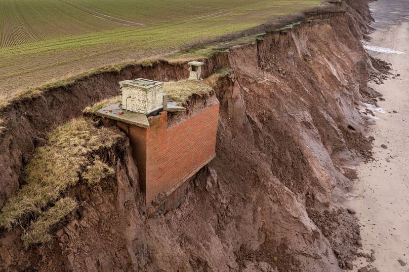 Cold War Bunker Teeters on Edge of Sea