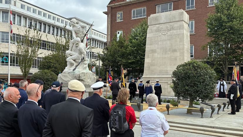 Hull's Cenotaph Gleams for VJ Day Anniversary