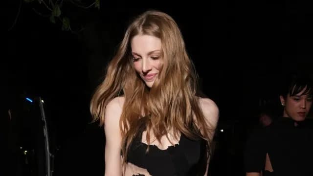 Schafer Stuns in Sheer Tulle Mini at YSL Gala Party
