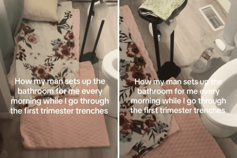 Husband's Viral Bathroom Setup Aids Pregnant Partner