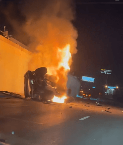 Fiery I-10 Rollover Injures Three