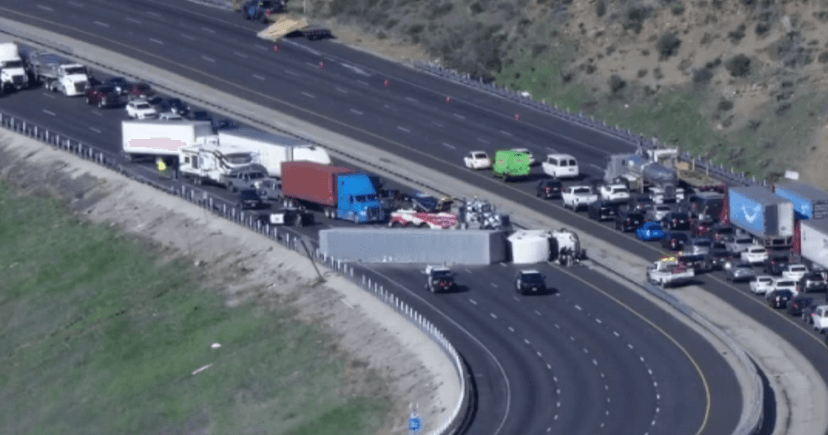 Big Rig Spill Shuts Down I-5 in Castaic