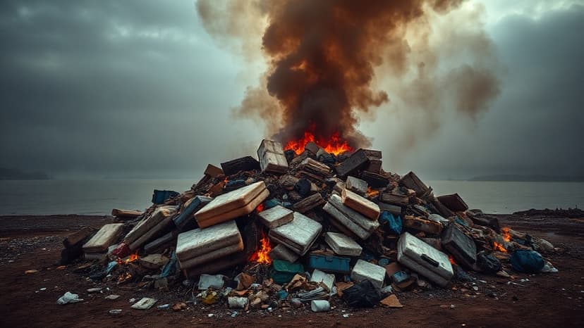 Firefighters Battle Blaze at Massive Illegal Waste Dump Near River Mersey
