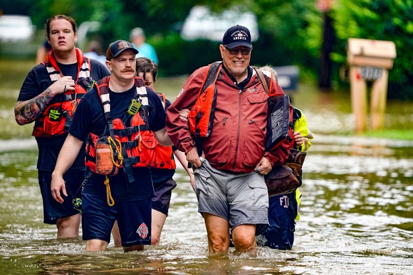 Historic Floodwaters Swamp Central Indiana Town Streets