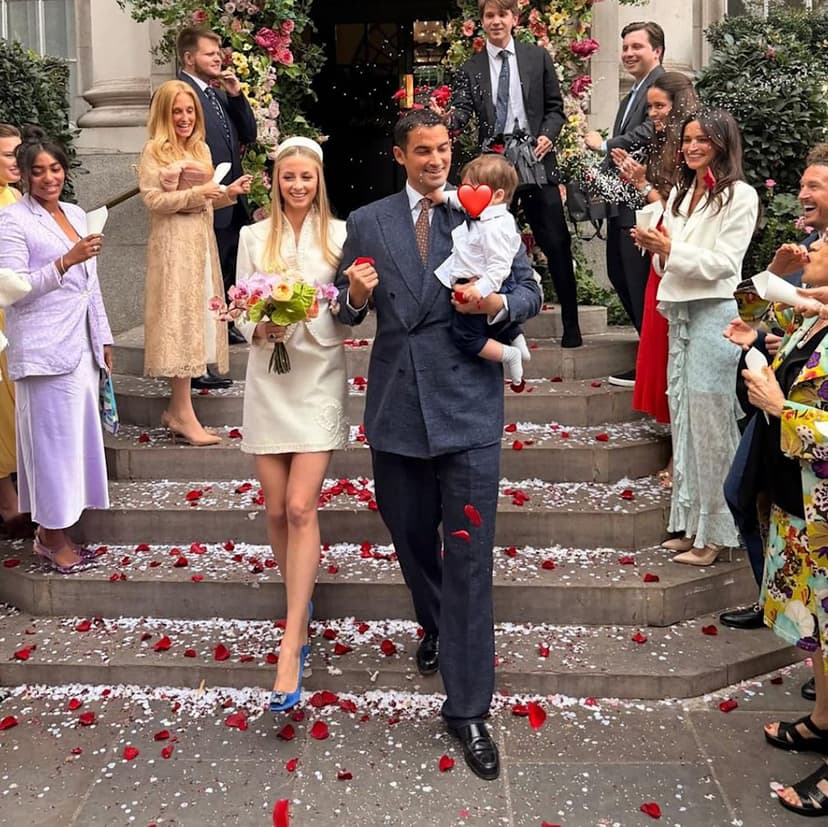 Getty Heiress Rejects Tradition with Mini Wedding Skirt
