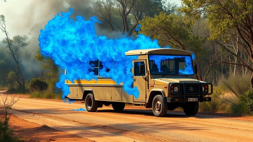 Tourists Evacuated as Safari Bus Engulfed in Flames