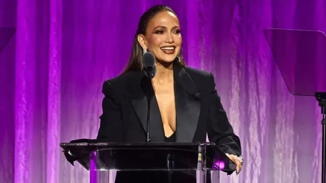 J.Lo Stuns in Plunging Micro Minidress