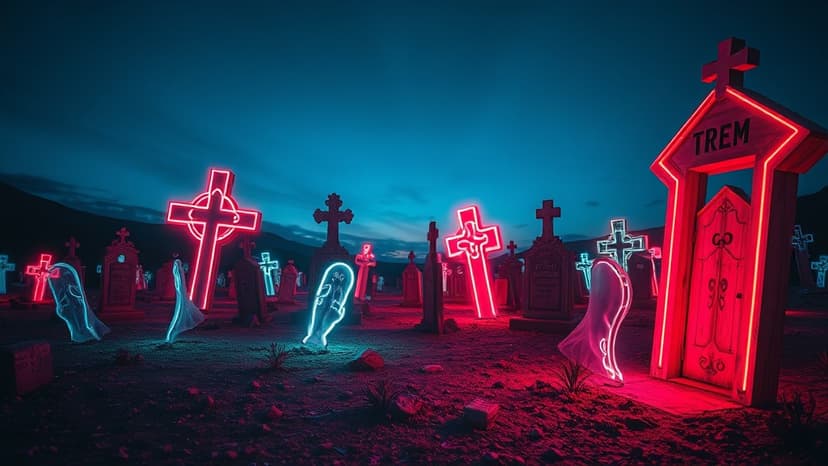 Joe Lycett's 'Neon Graveyard' Art Show Opens