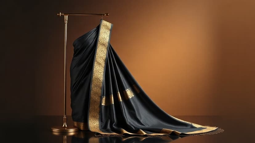 Karisma Kapoor's Royal Black & Gold Saree Stunner