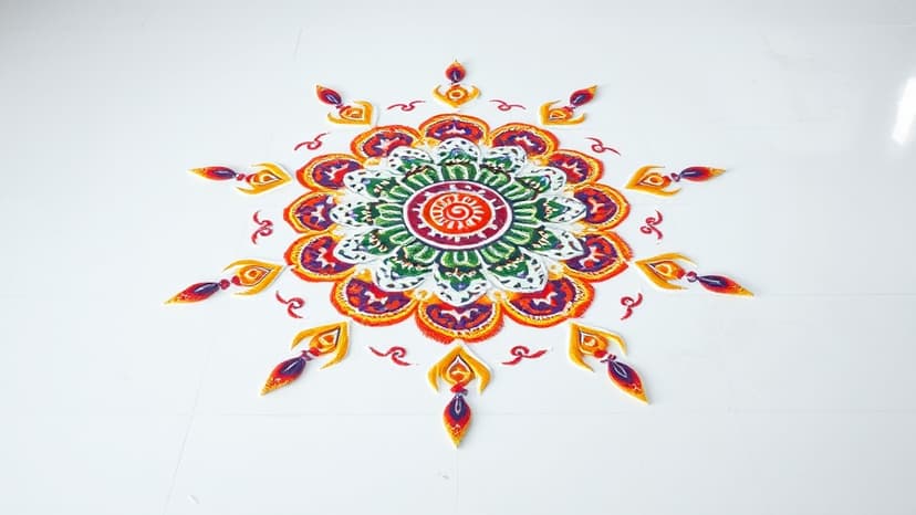 Kashi & Tamil Cultures Unite in Vibrant Rangoli