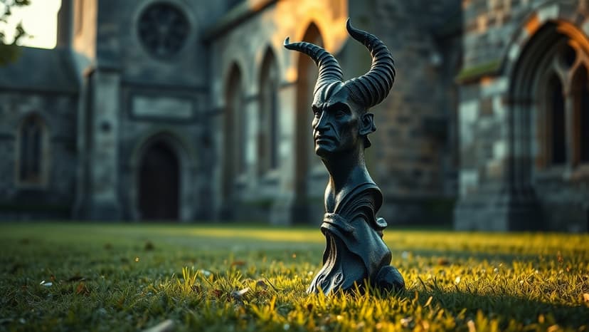 Devil Horns Tribute Respectful in Churchyard Setting