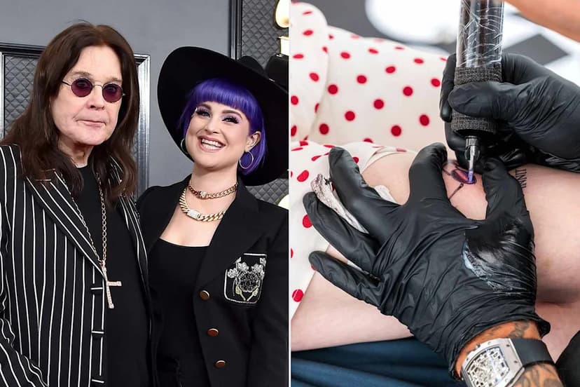 Kelly Osbourne Tattoos Dad Ozzy's Glasses on Leg