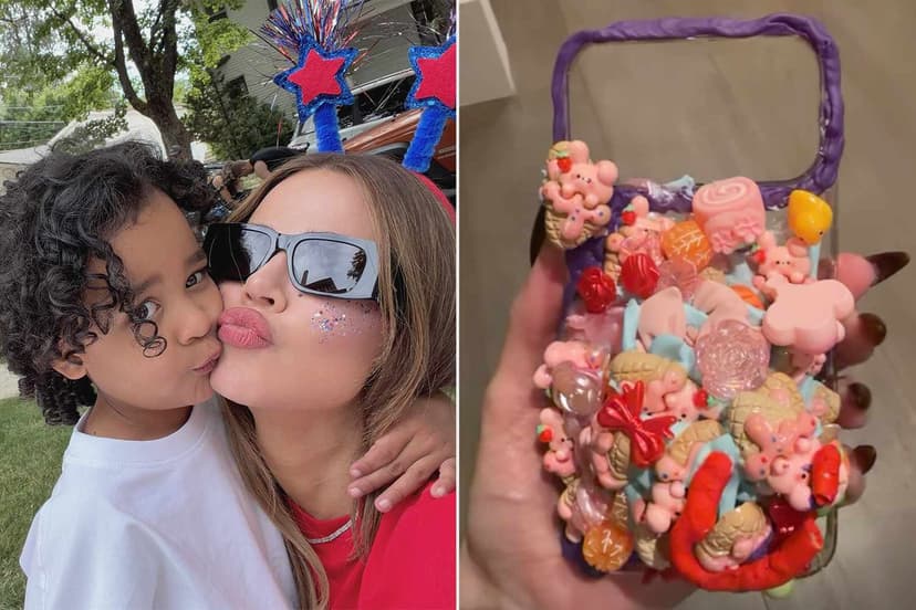 Khloe's Son Tatum Crafts Wacky Phone Case Masterpiece