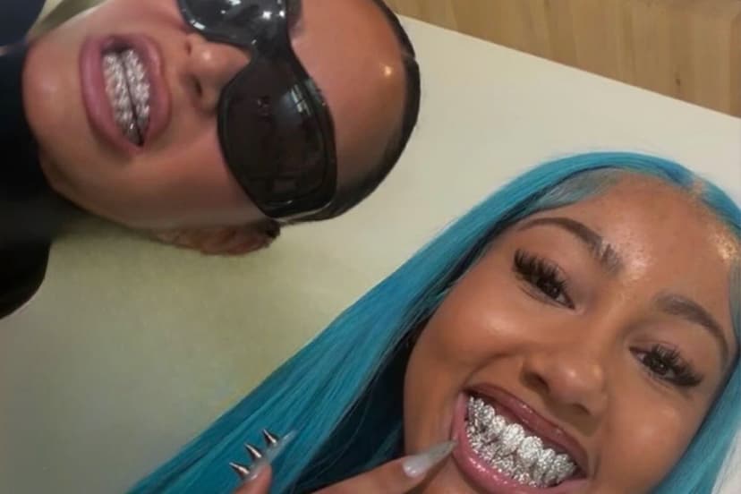 Kim Kardashian & North West Sparkle with Matching Diamond Grills