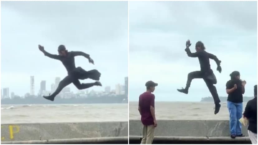 Mumbai Man Channels Krrish on Marine Drive