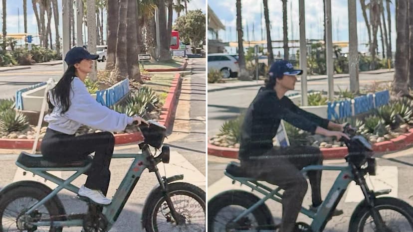 Kylie & Timothée's Beachfront Bike Date