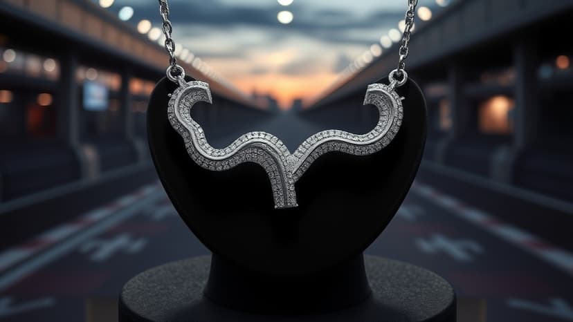 Lawson's Partner Stuns in Diamond Track Necklace