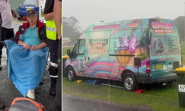 Lightning Strikes Mr Whippy Truck, Worker Hospitalized