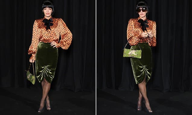 Lily Allen Stuns in Bold Valentino Look at Paris Fashion Week