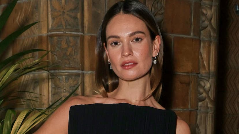 Lily James Stuns in Daring Back Tattoo Gown