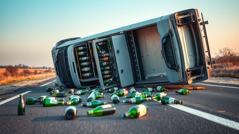 Liquor Truck Overturns, Locals Loot Cargo