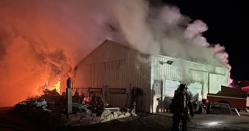 Northern Colorado workshop engulfed in flames overnight