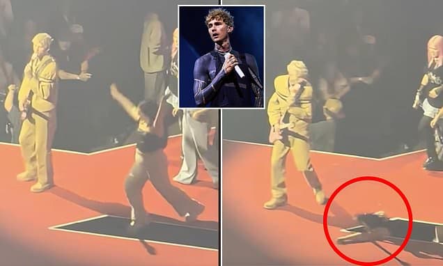 Machine Gun Kelly Fan Falls Through Stage in London