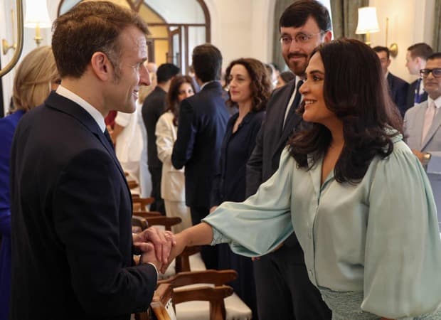 Macron courts Indian cinema in Mumbai meet