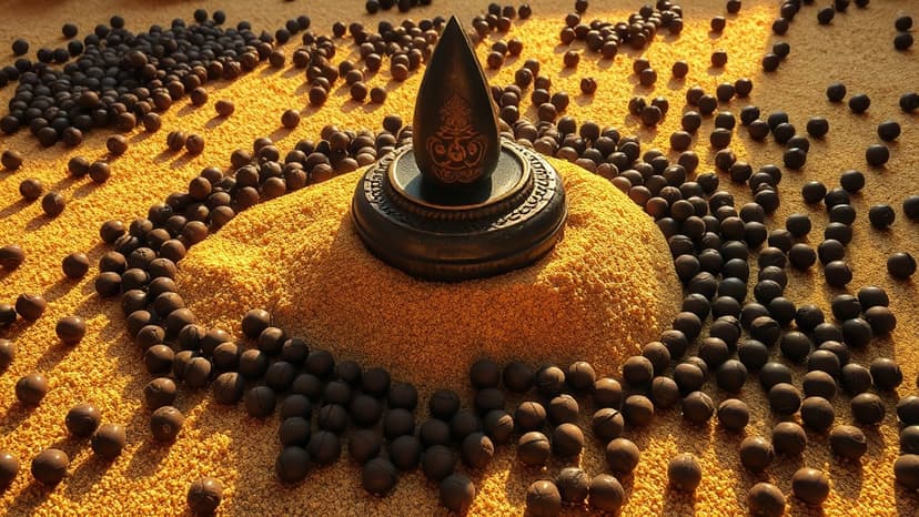 Shiva's Art: 17,000 Rudraksha Beads Adorn Puri Beach