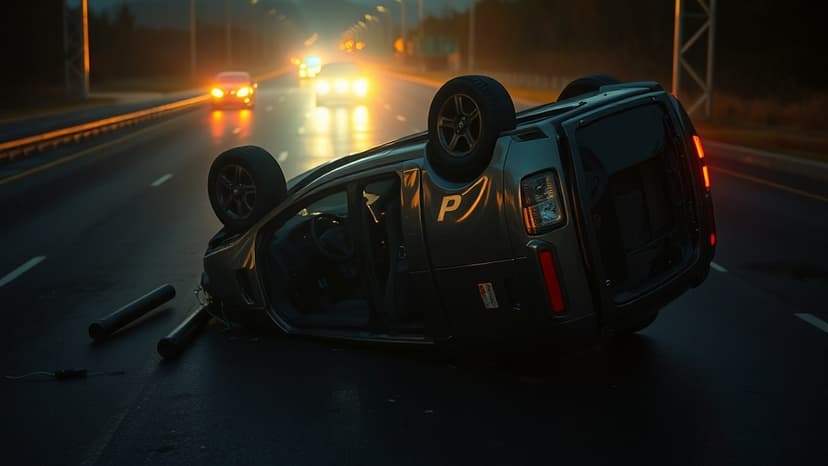 Man Ejected, Pulls Gun After Rollover Crash