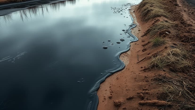 Oil Spill Blackens Market Harborough Ditch