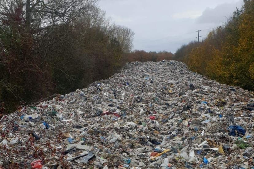 Massive Riverbank Rubbish Pile Appalls UK Leaders