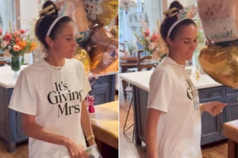 Meghan's 45th Birthday: Pool Jumps & Doggy Hats!